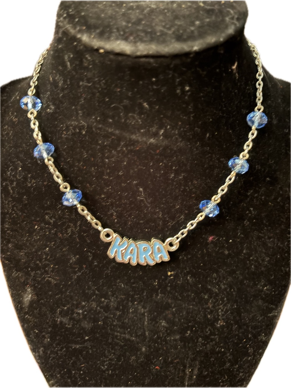 Personalized Kara Name Necklace in Blue